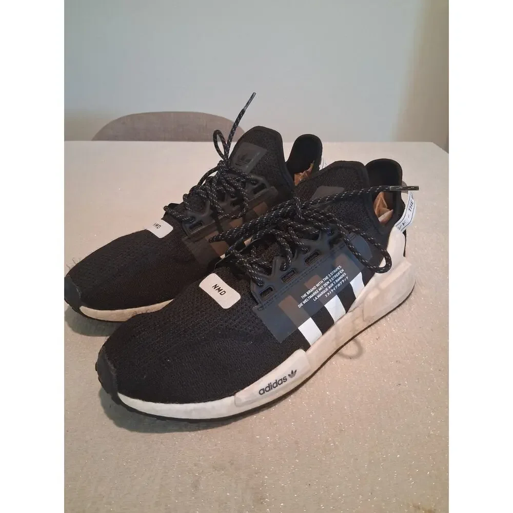 adidas NMD R1 V2 Core Black White Men's Size 14 Sneakers FV9021 Running Shoes